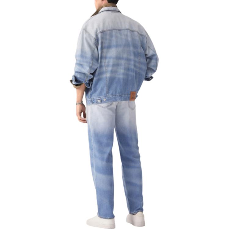 Levis Loose Casual Lapel Single-Breasted Long Sleeve Denim Jacket Men Jackets Light-Blue 003ML-0000