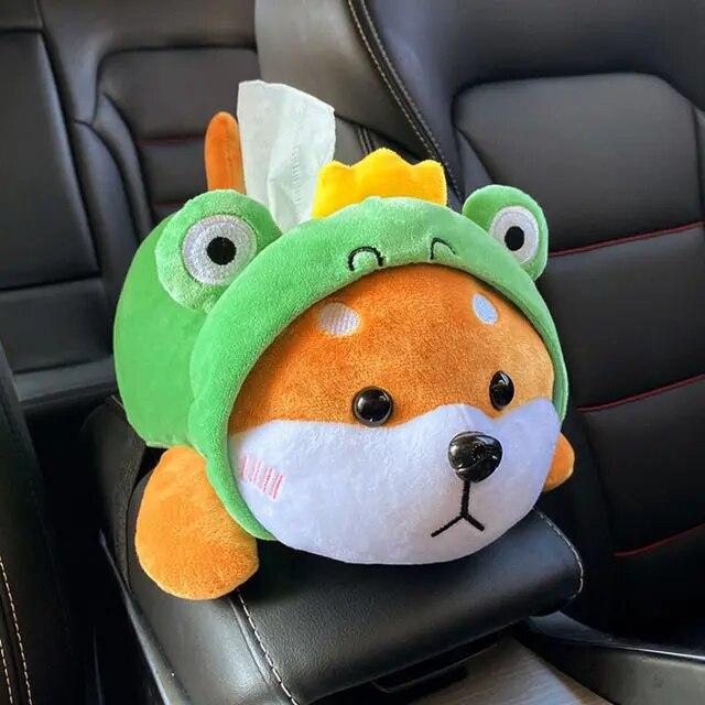 Creative Car Armrest Box Car Tissue Box Draw Cartoon Cute Car Draw Car Tray Trailer Interior Decoration Supplies