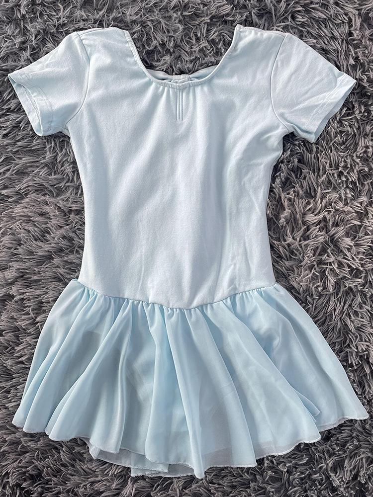 Girl s Short Sleeve Dancewear: Autumn/Winter Ballet & Gymnastics Tutu Suit for Toddlers and Children 130 cm светло-синий