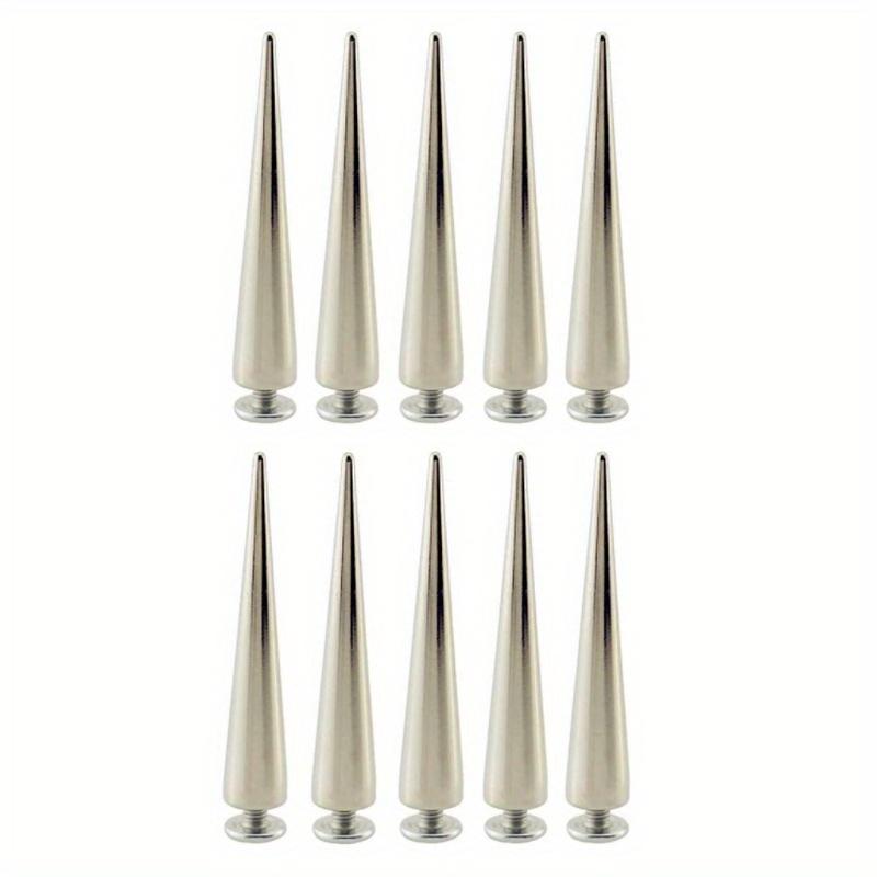 

10 шт./компл., 55 мм, однотонные, в стиле панк, большие шипы, металлические кожаные заклепки, «сделай сам», серебряные винты на конусе, шпильки для одежды для косплея 10pcs a set