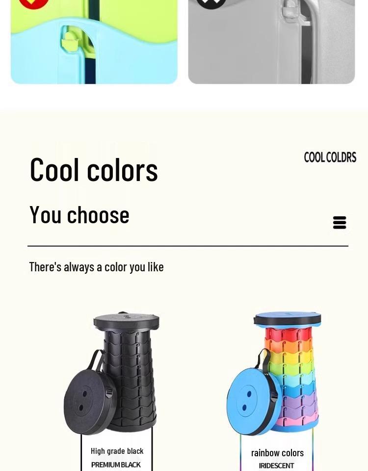 Przenośny Ultralekki Składany Teleskopowy Stołek Kempingowy - Regulowane i Chowane Krzesło