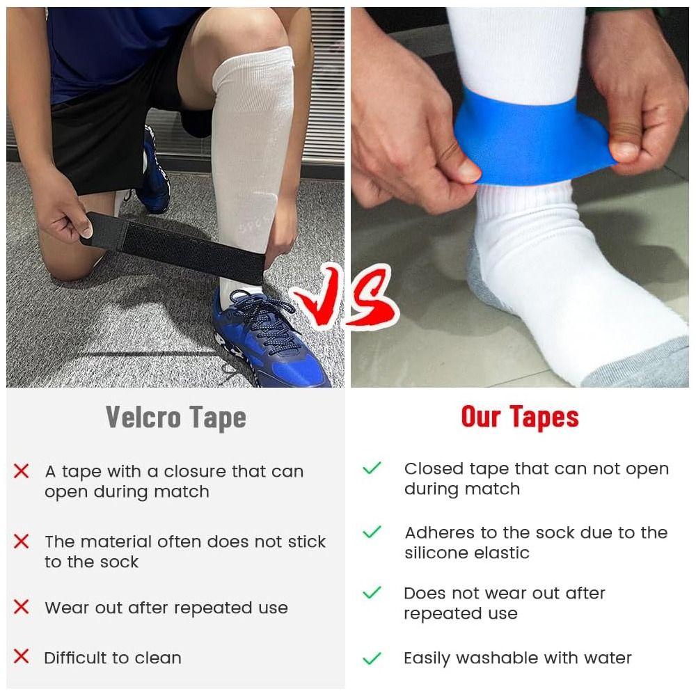 Elastic Fit Sock Holder Straps Non-Slip Sports Leg Sleeves Shin Guard Holders Football Training