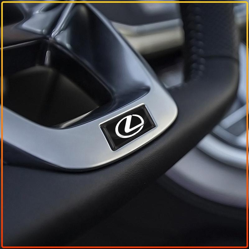 2/5/10Pc Carbon Fiber Small Steering Wheel Car Logo Multifunction 3D Stickers For Lexus LS IS350 ES300 GS350 CT200h GX460 LX570
