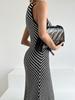 Patchwork Sleeveless Slim-Fit Knitted Dress