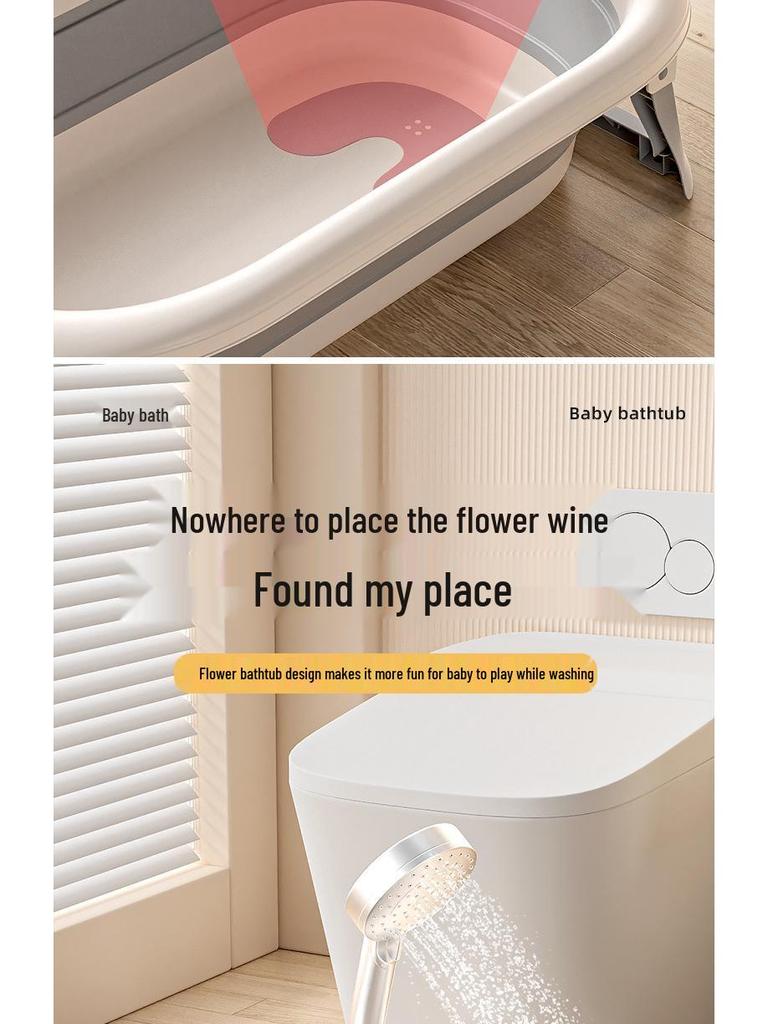 Foldable Baby Bathtub - Large, Reclining, for Toddlers & Newborns