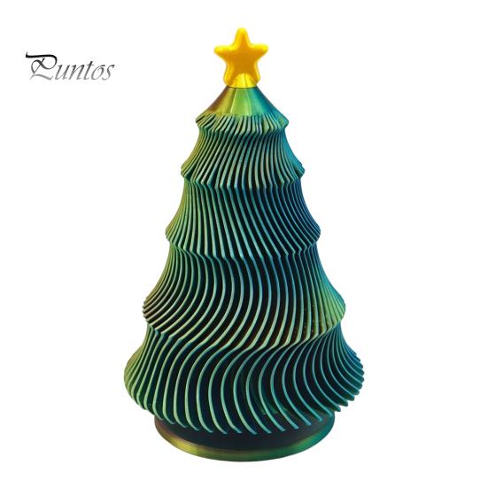 Travel Fidget Gadget 3D Printed Christmas Tree Toy, Lightweight Mini Desktop Ornament, Anxiety Relief Spinner Decompression Hand Toy for And