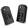 Coque de Clé Pliante pour Mazda 2 3 5 6 Rx8 Mx5 Clé 2 3 Boutons Télécommande de Voiture de Remplacement Coque de Boîtier
