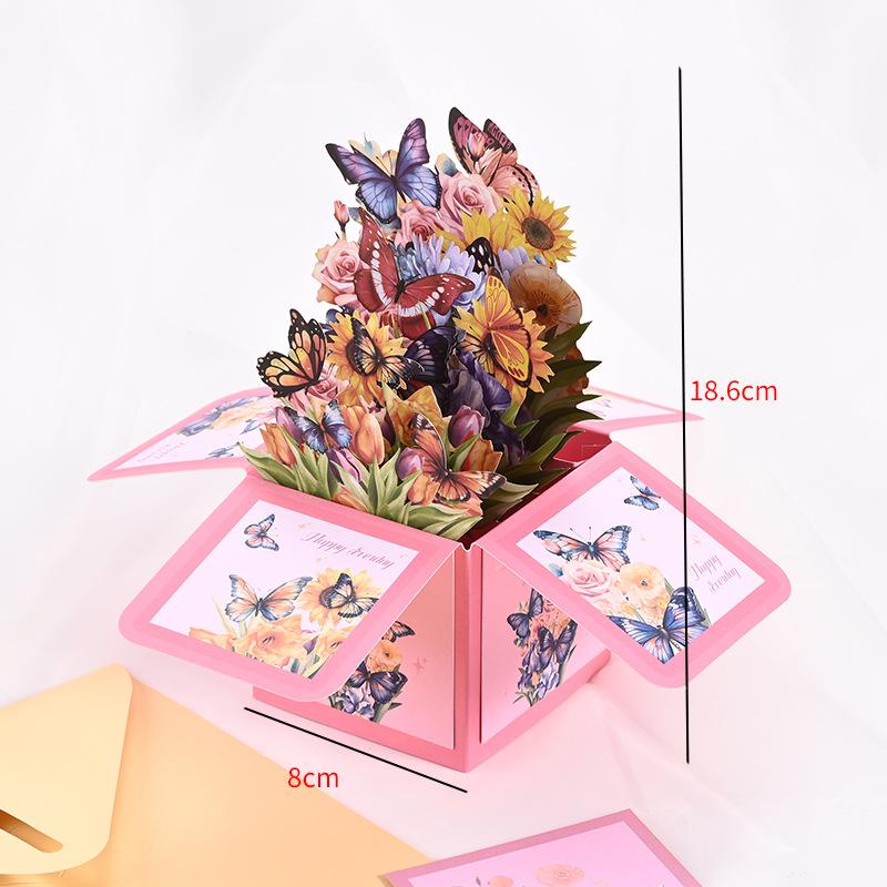 3D Butterfly Pop-Up Greeting Card Holiday Desktop Ornaments Photo Props Wedding Supplies Decor Creative Gifts For Family Friends