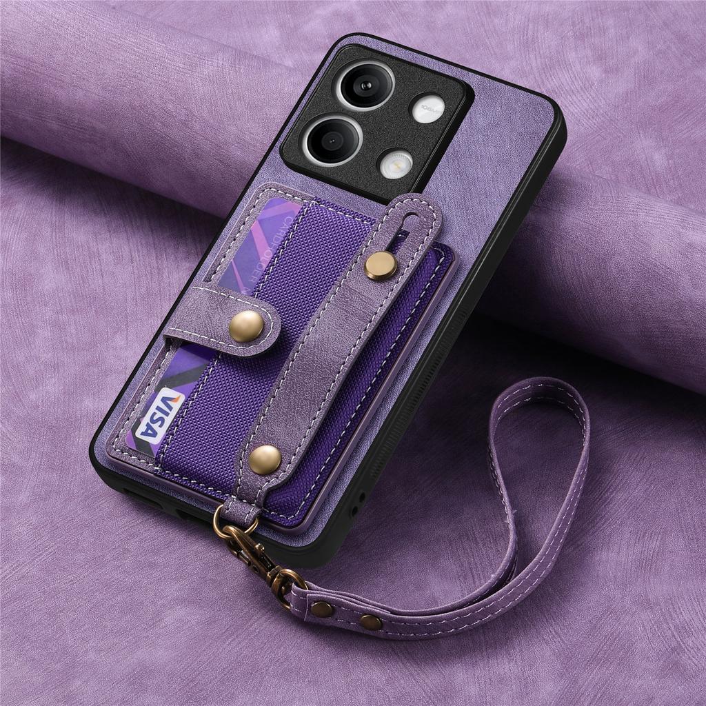 For Redmi Note 15 14 13 Pro Plus K90 Phone Case Wristband Leather Wallet Card Pocket Xiaomi 17 Pro Max 15 15T Poco F7 X7 Cover