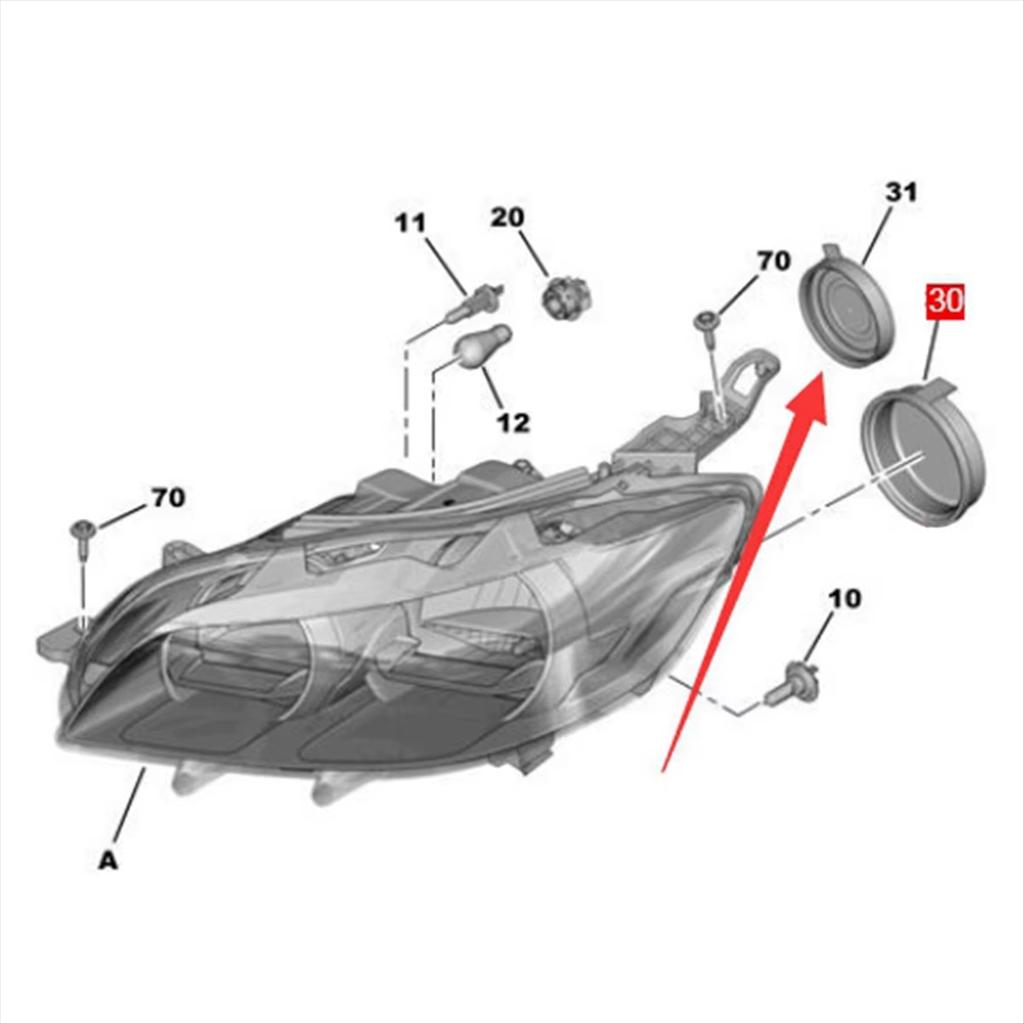 Front Headlight Bulb Cover 1609015380 89072961 Suitable for Citroen C3 C4 C5 Headlight Dust Cover Headlamp Dust Cap Replacemen
