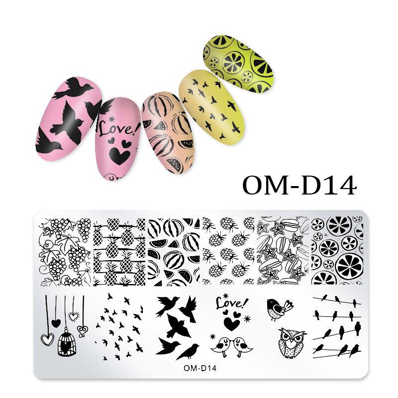 Nail Art Transfer Steel Plate, Rectangular Printing Oil Transfer Printing Steel Plate Blue Film Painted Board Omd Series
