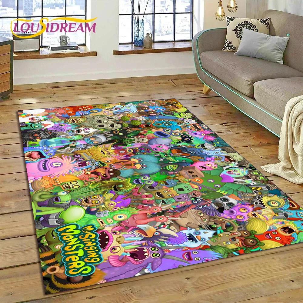 3D Game My Singing Monsters Cartoon Rug Carpet for Living Room Bedroom Home Decor,Floor Mat Non-slip for Sofa  Doormat Gift Kids