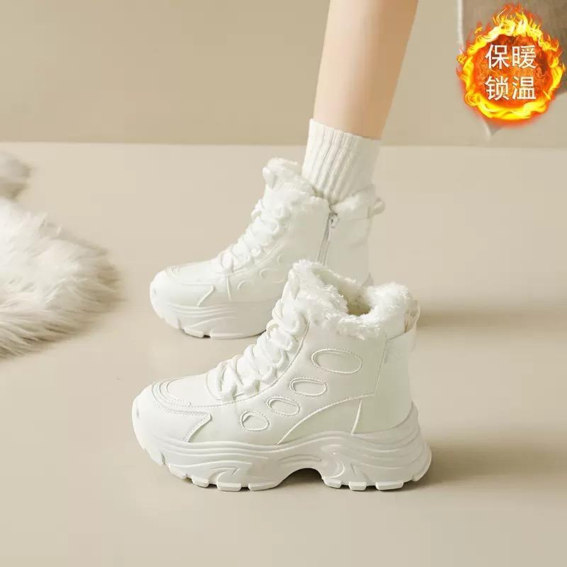 New Women's Shoes Winter Plush Warm Snow Boots Thickened Plush High Top Cotton Shoes for Women Non Slip Platform Ankle Boots
