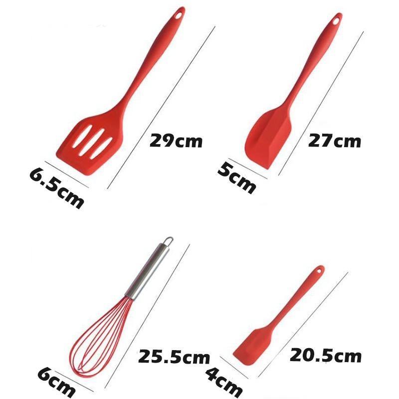 5Pcs/set  Silicone Kitchenware Baking Whisk Oil Brush Fried Steak Spatula Spatula Set Small Kitchen Utensils