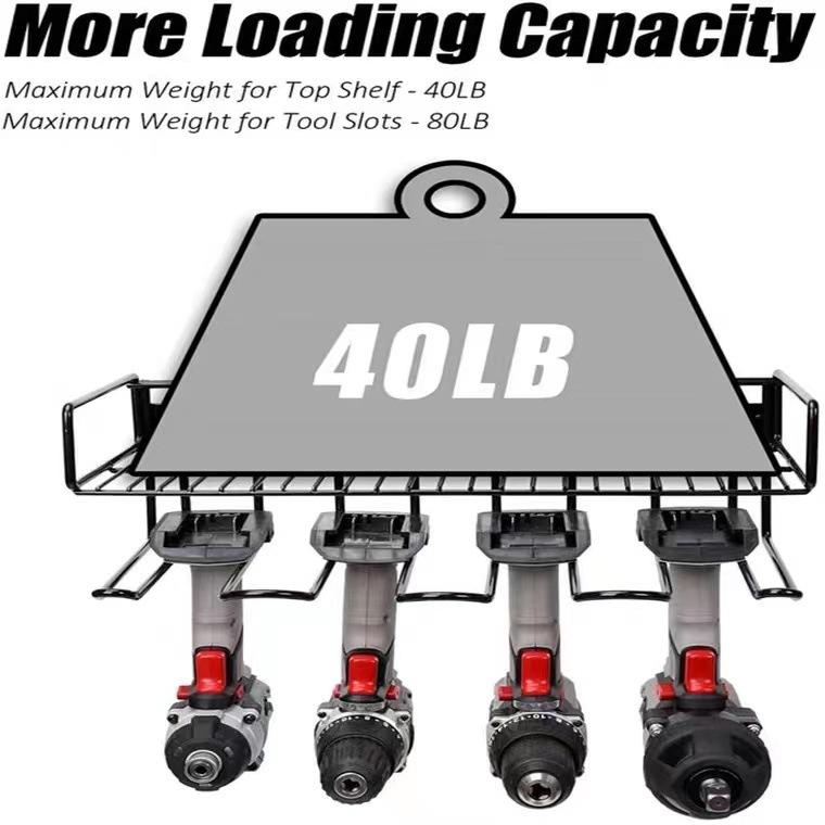 Power Tool Rack Electric Drill Holder Wall Mount Wrench Tool Workshop Screwdriver Power Storage Shelf Accessories Organizer