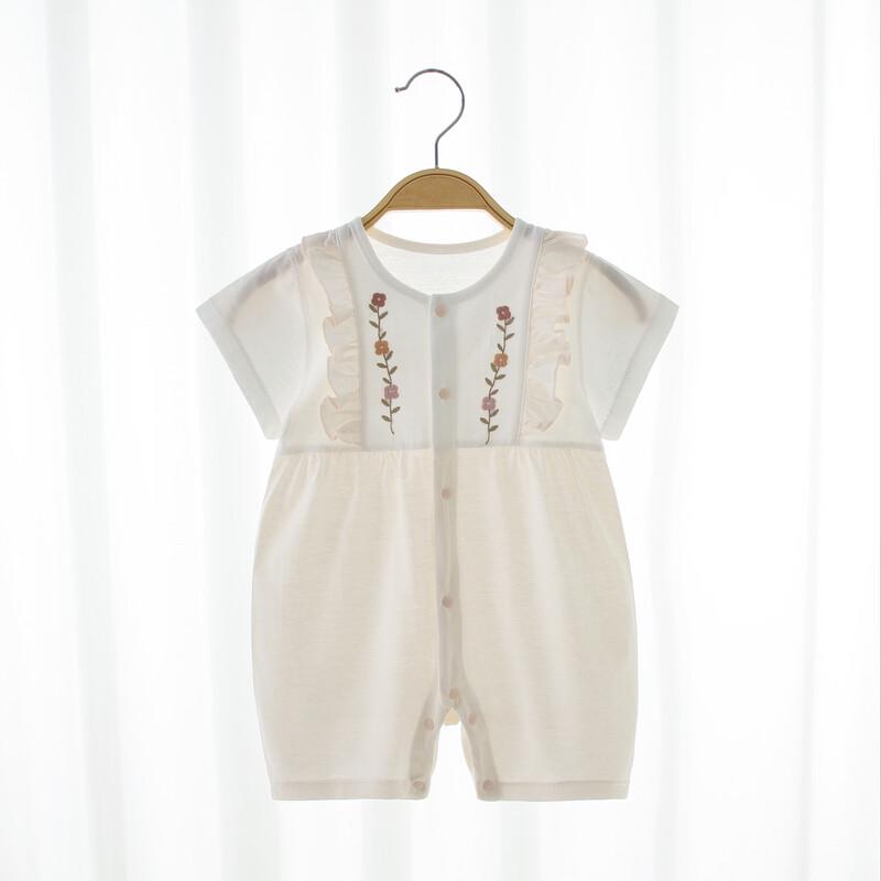 Qiaojiaoya Baby Girl Summer Short Sleeve Cotton Romper Bodysuit