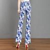Cuihua Women's Summer Slimming Micro-Flare Pants: Trendy, Printed, Elastic Waist, Versatile and Body-Shaping Long Pants 2025