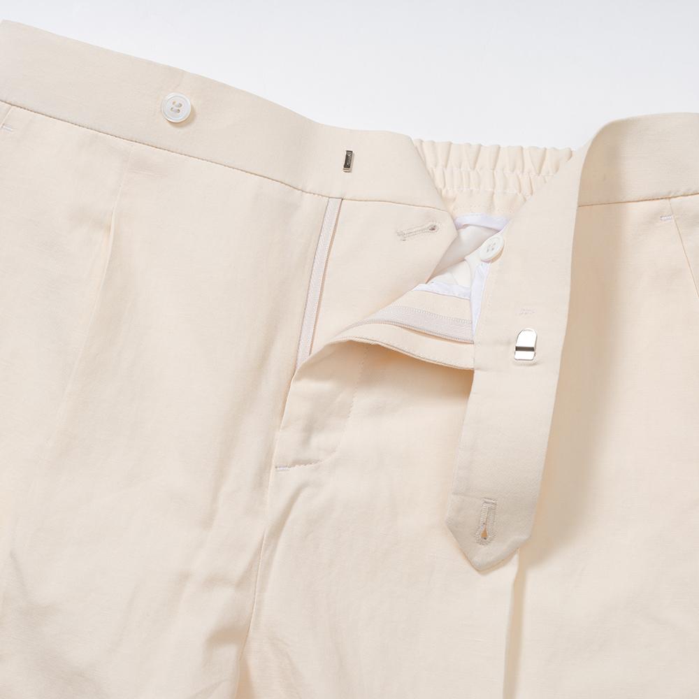EDWARDMAX Linen & Cotton Elastic Waist Pants (Ce)