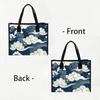Japanese Wave Pattern Tote Bag Large Capacity Daily Use Shoulder Bag for Women