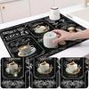 Rubber Drying Mat, With Retro Coffee Tableware, For Coffee Shop, Restaurant Kitchen Carpet, Tableware Durable Diatom Mud Table Mat