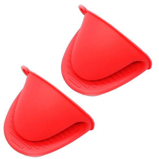 2Pcs Easy to Clean Microwave Mitten Hanging Ring Design Practical Heat Insulation Oven Pot Holder Baking Mitt