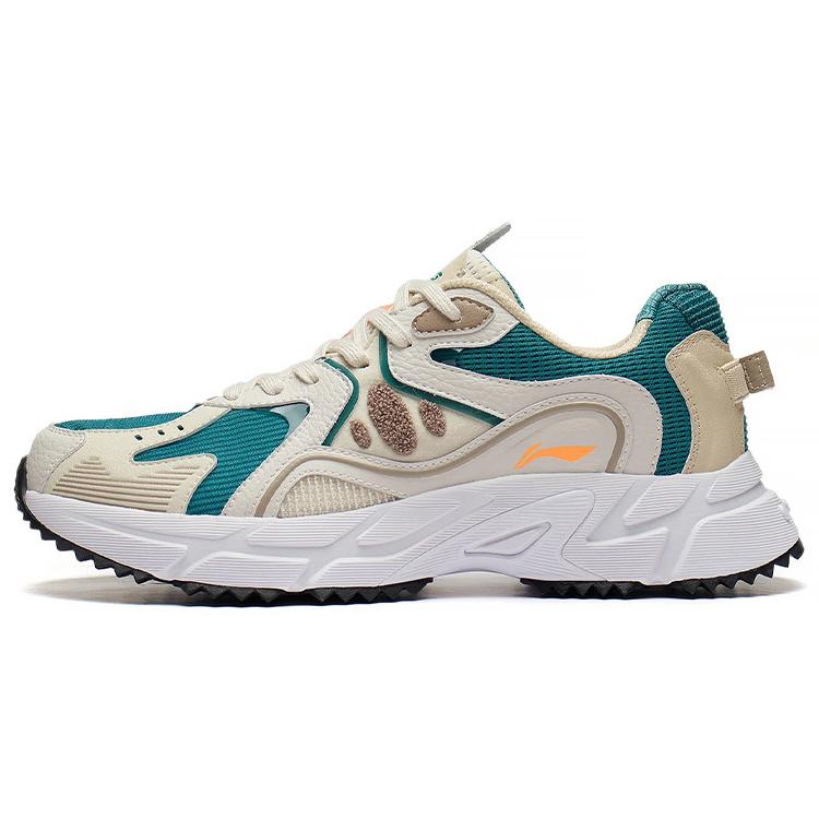 New LiNing Cushioning Anti-Slip Wear-Resistant Breathability Low-Top Sports Casual Shoes Men's White Green ARLS021-2