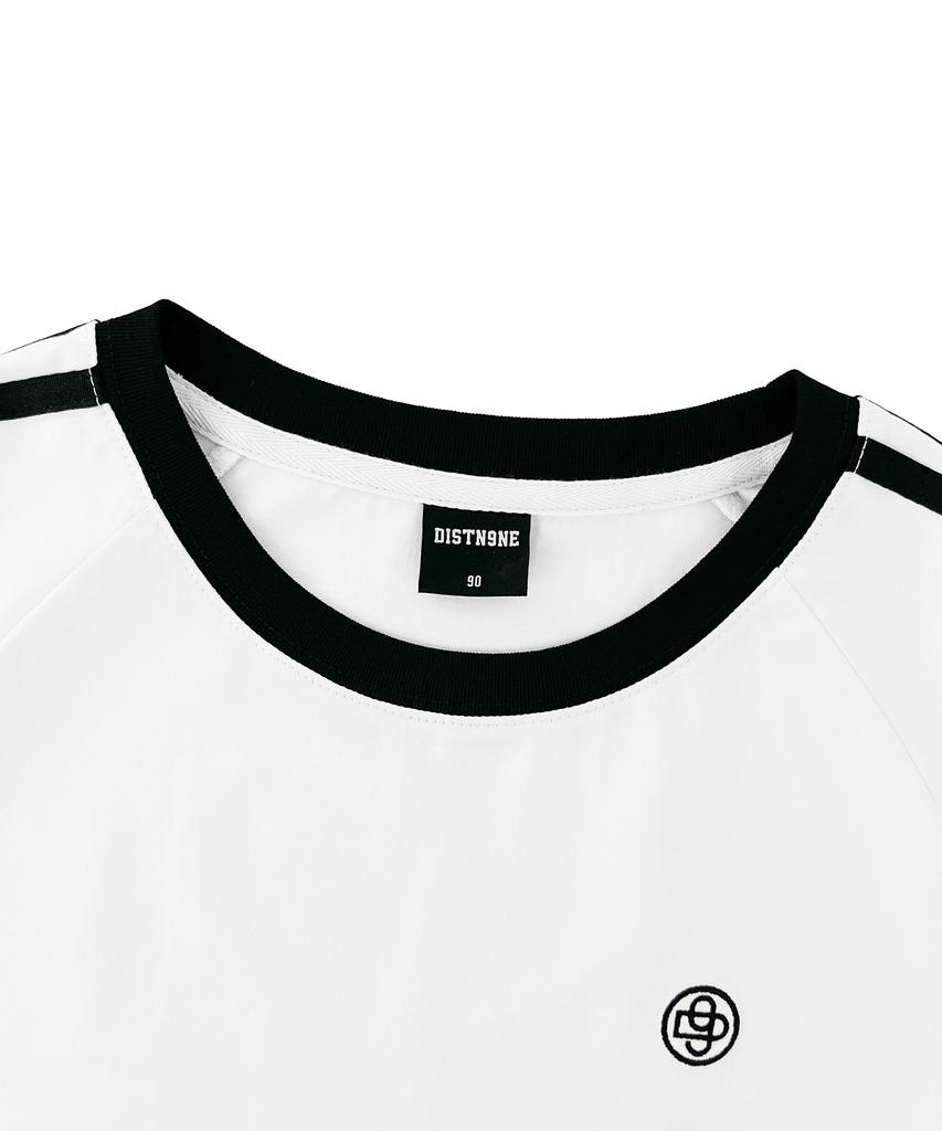 DISTN9NE Contrast Line Raglan Slim Short Sleeve Tee Lq2Tf242_White