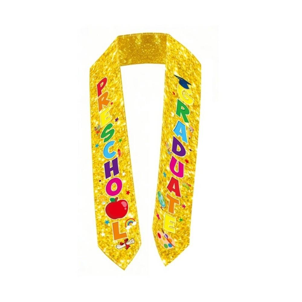 Shiny Preschool Graduate Sash Decorative Graduation Party Strap Kindergarten Graduation золотой