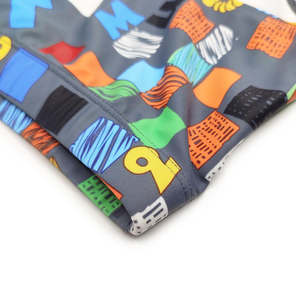 UXH Herren Europäische & Amerikanische Handbemalte Graffiti Low-Rise Badehose: Sexy Lässige Strandshorts