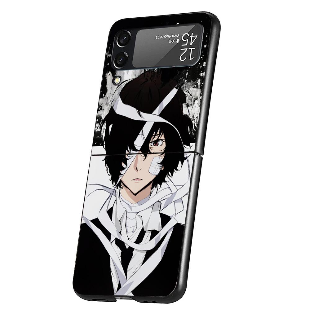 Bungo Stray Dogs Dazai Cover Phone Case For Samsung Galaxy Z Flip 7 6 5 4 3 5G Flip7 Flip6 Flip5 Flip4 Flip3 Black Fundas Shell