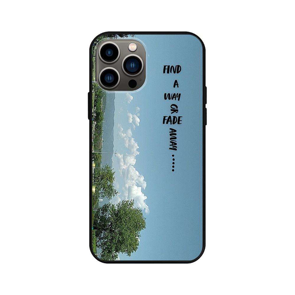 Applicable To IPhone16 Mobile Phone Case, New Couple Outdoor Seaside Landscape English Alphabet Mobile Phone Case