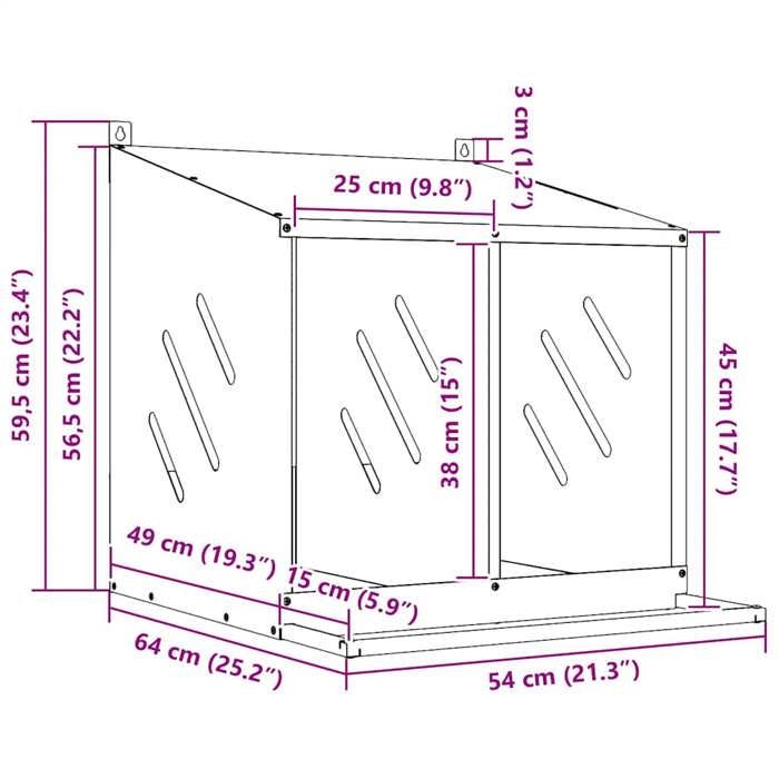 VidaXL Chicken Nesting Box with 2 Compartments Galvanized Silver Metal, Laying Hen Nesting Box, Egg Box for Chickens, 864348