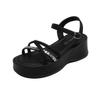 Women Chunky Roman Sandals Single Strap Buckle Platform Shoes Summer Walking Holiday Casual Outfits Daily Footwear Travel Footwear