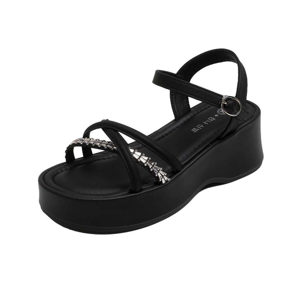 Women Chunky Roman Sandals Single Strap Buckle Platform Shoes Summer Walking Holiday Casual Outfits Daily Footwear Travel Footwear