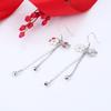Korean Version of Fashion Temperament Copper-plated Earrings, Women's Earrings, Medium and Long Korean Version of Fashion Flower Fringed Ear Jewelry