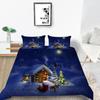 Bettwäscheset, neue Tagesdecke, 3D-Weihnachtsdekoration, Familienschlafzimmer, Einzelbett, Doppelbett, volle Größe, Steppdecke und Kissenbezug, Mikrofaser