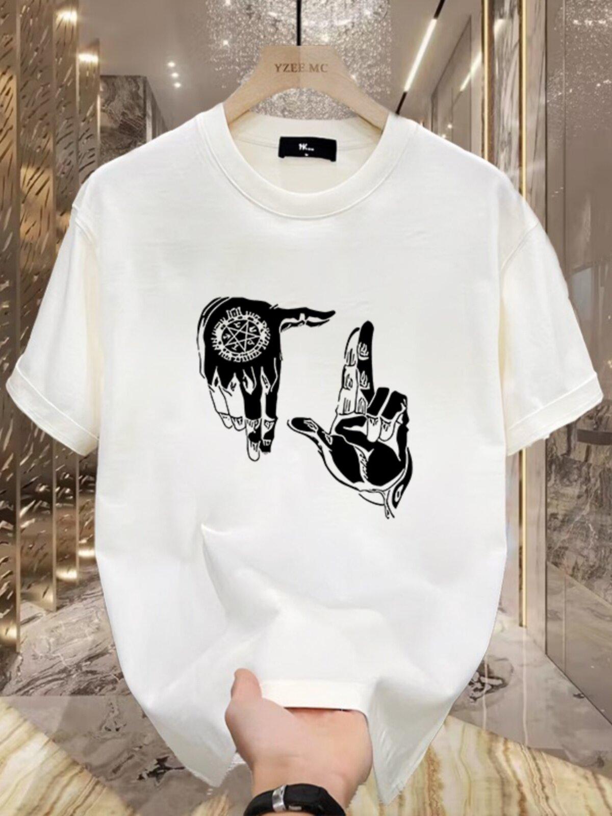

Mens printed cotton Tshirt 100 cotton suitable for summer fun and versatile casual Tshirt S
