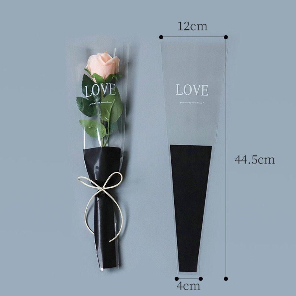 50Pcs Single Flower Flower Wrapping Bag Love Single Rose Sleeves New Bouquet Wrapper  Party Supplies
