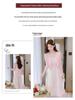 French Floral Spring Knit Cardigan & Suspender Dress Set for Women