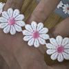 652F Flower Lace Ribbon 1 Yard 25mm Wide Embroidered Lace Trim Sewing Ribbon for Wedding Dress Clothing Embellishment