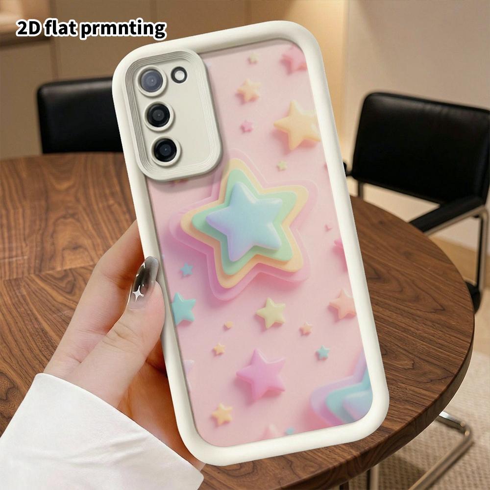 Phone Case: 2D Flat Samsung Galaxy A34 A35 M05 M06 S20 S22 S21 FE Plus 5G Protective Case, Rainbow Layers, Perfect Christmas and Halloween Holiday Gif