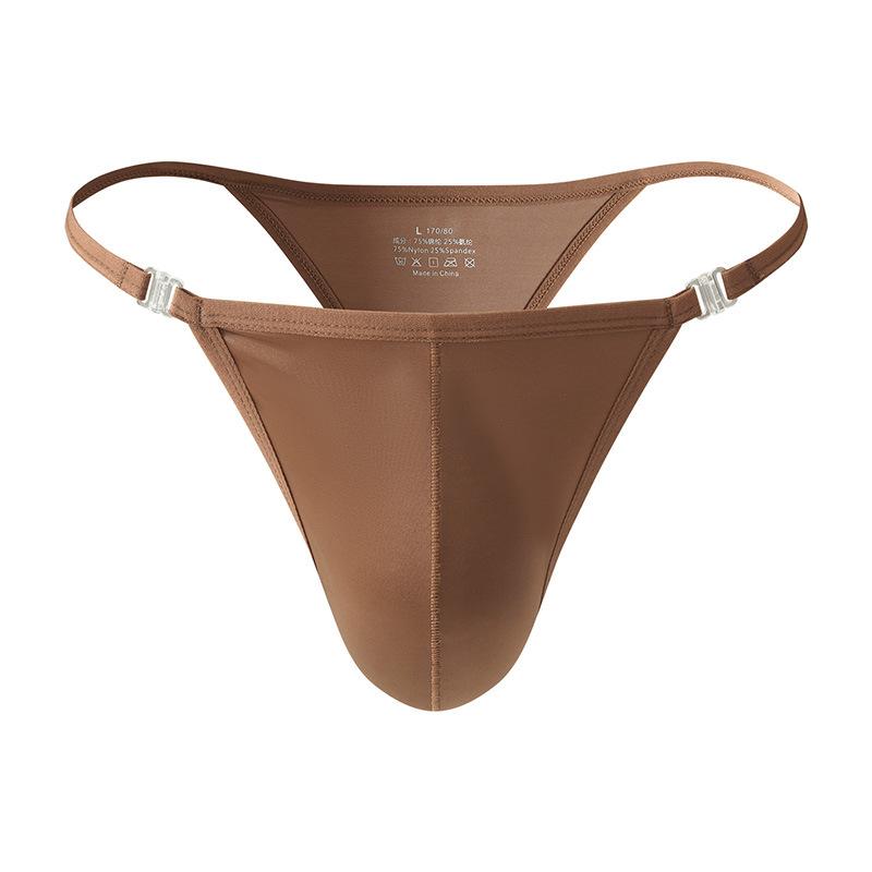 Men's Sexy Solid Color Bikini Erotic High-cut Thong Quick Dry Breathable Close Fitting Underwear