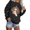 Plus Size Leopard Lip Print Crew Neck Pullover, Casual Long Sleeve Sweatshirt for Fall and Winter, Women's Plus Size Clothing