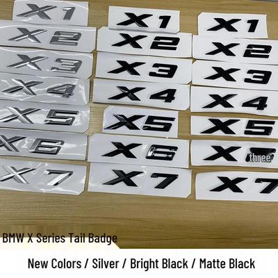 Pegatina de Emblema Trasero Compatible para Serie X de BMW: Letras Traseras Negras X1-X7
