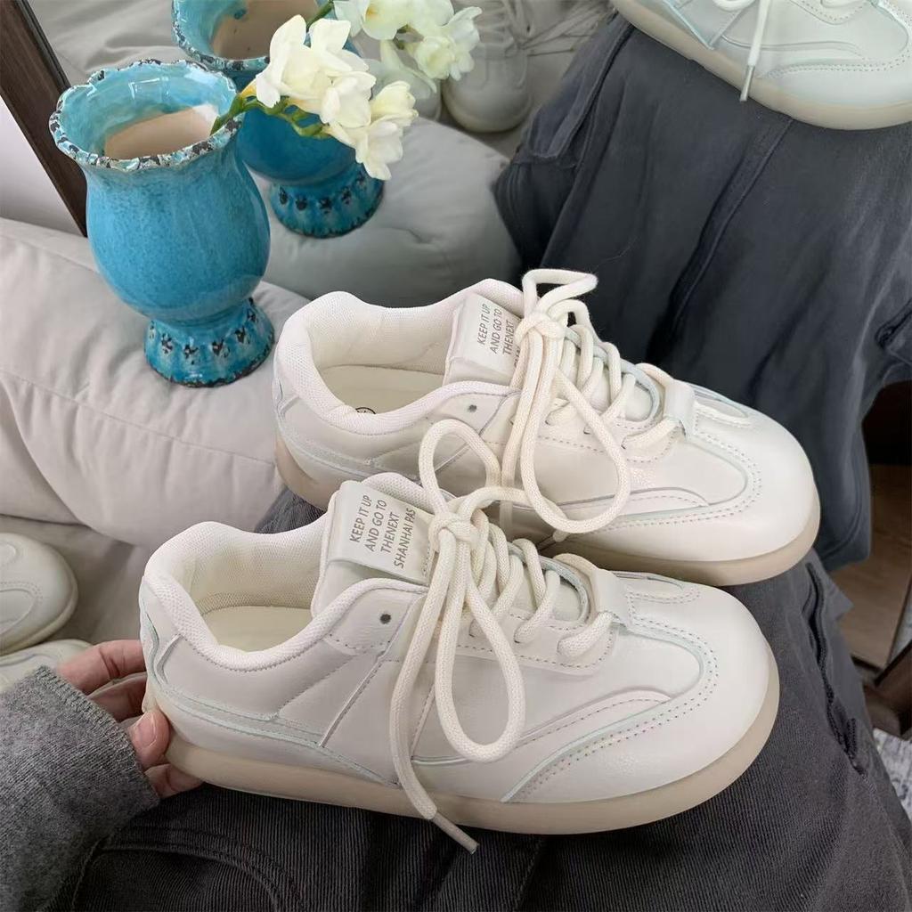 New Board Shoes Women's Versatile Summer Shoes Thick Baseplate Shoes Retro Style White Shoes