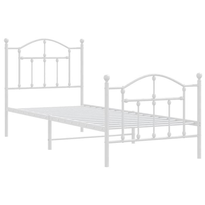 VidaXL Metal Bed Frame with Headboard-Footboard White 90x200 Cm 353499