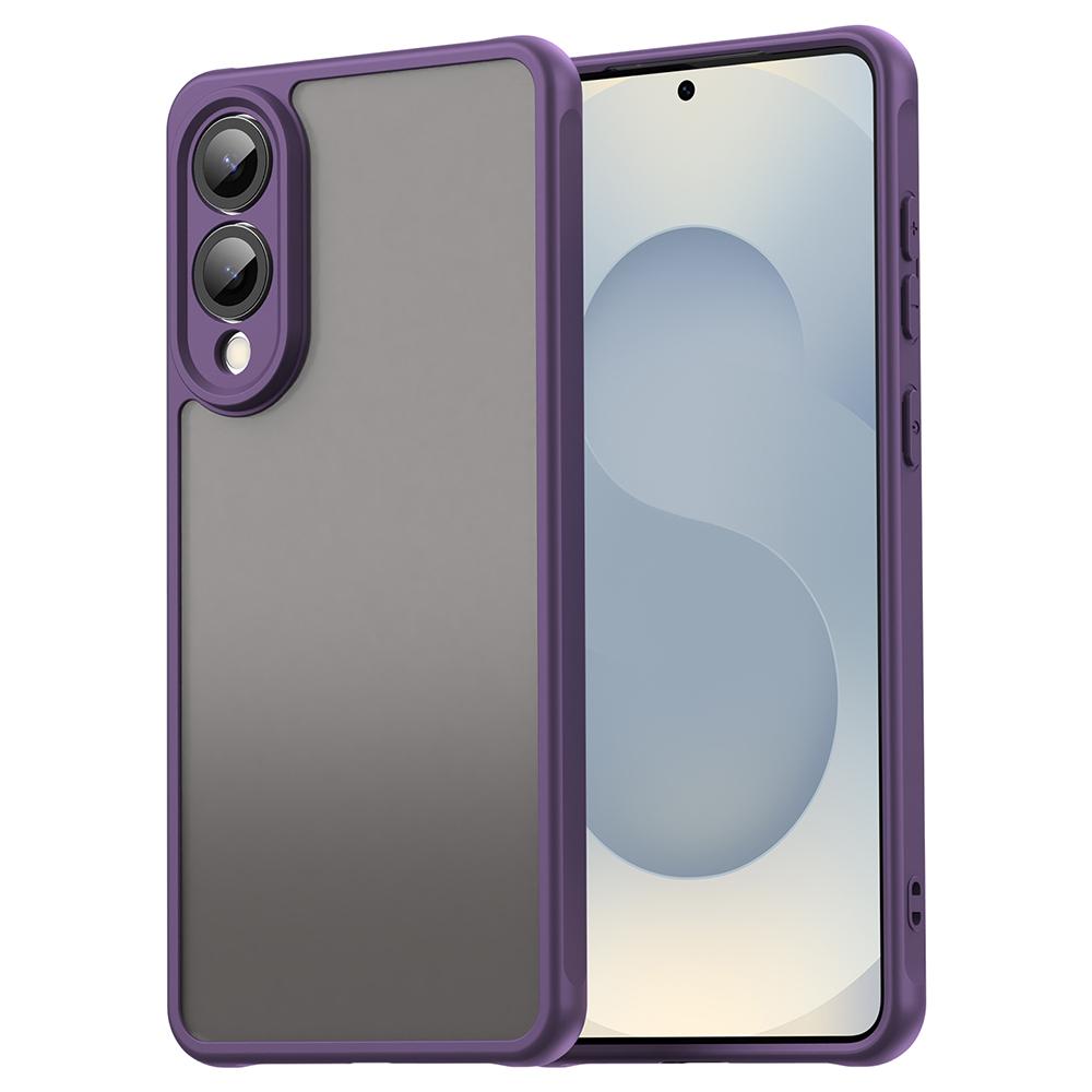 

For Samsung Galaxy S25 Edge/S25 Slim Case Drop Proof Airbags Frosted Translucent PC+TPU Phone Back Cover Purple
