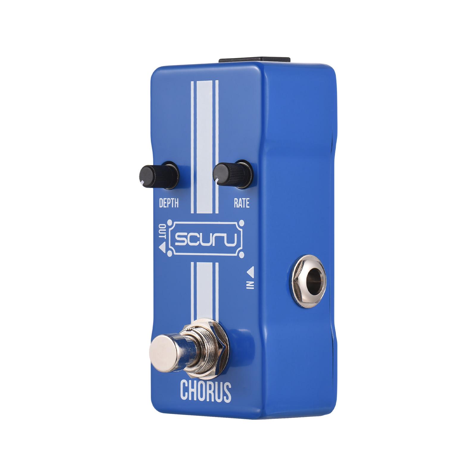

Педаль эффектов гитарного хоруса SCURU DEPTH/RATE Classic Analogue Chorus DC 9V 6.35mm Вход/Выход синий