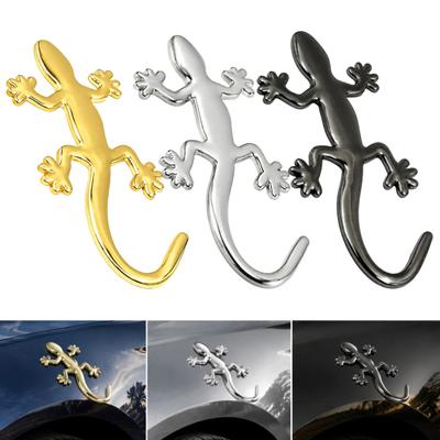 2Pcs Car Sticker, 3D Gecko Lizard Metal Car Badge Decal, Strong Adhesive Easy To Apply Auto Body Decoration for Cars Motorcycles Scooters