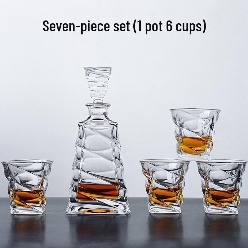 Handun 7-Piece Glass Whiskey Decanter and Glass Set